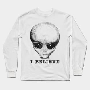 I Believe / UFO Alien Long Sleeve T-Shirt